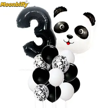 1-9 Gadu Dzimšanas dienas Balonu Dekorācijas Panda Dzimšanas dienas svinības Rotājumus Bērniem Zēns Baby Dušas Dzimumu Atklāt Puse Panda Balonu