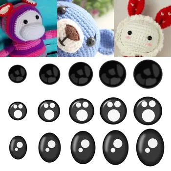 100gab Plastmasas Lelle Padarot Acis DIY Handmaking Rotaļlietas Eyeballs Tamborēšanas Pildījumu Dzīvniekiem, Spilgts, Melnās Acis Scrapbooking Piederumi