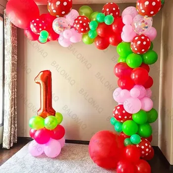 100gab, Sarkana Numuru Ballon Arch Vainags Komplekts Sarkanu, Zaļu, rozā Ballon Saderināšanās Valentīna Līgavas Dušas Kāzas, Dzimšanas dienas svinības Dekori
