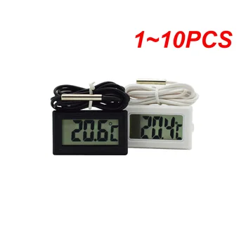 1~10PCS Mini LCD Digitālais Termometrs Akvāriju Auto Ūdens Vannas Temperatūru, Detektoru Testeris Monitors Iegulto Temperatūras Sensors 1M