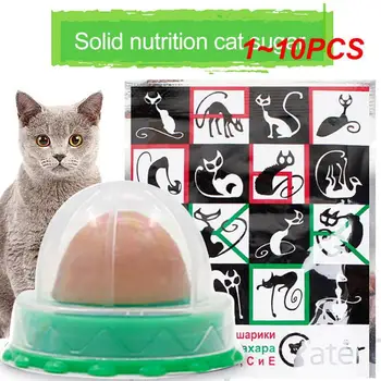 1~10PCS Uztura Kaķis Catnip Bumbu Putekļu Vāciņa, Apaļas Drošu Catnip Uzkodu Laizīt Konfektes Vitamīns Pudiņš Catnip Konfekte Kaķis Kaķēns