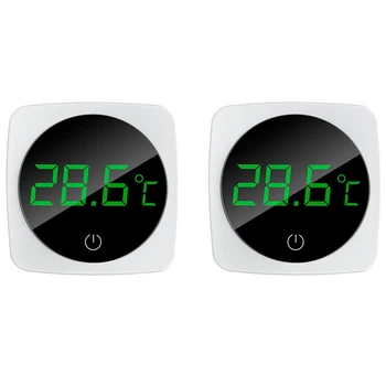 2 Gabals Akvāriju Termometru, Temperatūras devēju, ar Precizitāti Līdz ±0.9°C Balts ABS 5S Atsvaidzināt Touch Ekrāna HD Digitālā