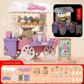Apgaismojuma Simulācija, Saldējuma Mašīna Mini Miniatūras Skatuves Rotaļlietas, Iekštelpu Interaktīvās Dekorācijas, Ziemassvētku Un Dzimšanas Dienas Dāvanas
