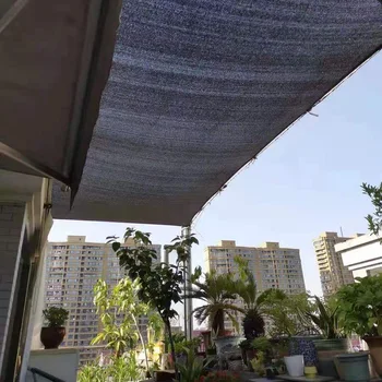 Balkonu stiklotas Ēnā Neto Blīvs Sabiezēt Sauļošanās Āra Augu saules Aizkars