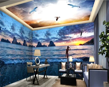 beibehang Augstas klases Modes Augsts Stereoskopisks 3d Tapetes Skaista Jūra, Pilna Māja 3D Kosmosa Fona sienas papīri mājas dekoru