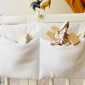 Bērnu gultiņa Kokvilnas Autiņbiksīšu Pudeli Molārā Rotaļlietu Uzglabāšanas Maiss, ko Izmanto, lai saglabātu Bērnu Drēbes Autiņi Viegli Karājas Augstas Kvalitātes