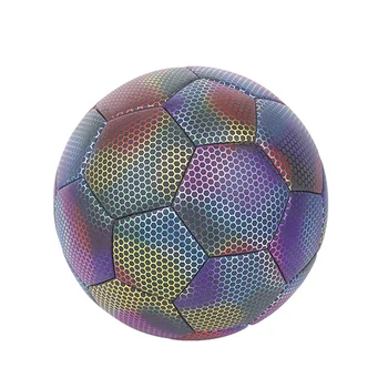 Hologrāfiskā Futbola Bumbu - Spīd Tumsā, Atstarojošiem, Izmērs 5 - Ideāli Piemērots Bērniem Viegli Uzstādīt