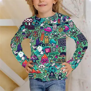 Ilgi Tshirts Anime Grunge Grafiti 3D Drukas Vasaras T Krekls Modes Bērni Gadījuma Zēni Meitenes Kawaii Karikatūras Apaļu Kakla Topi Tshirt