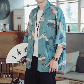 Izšuvumi Kimono Daopao Drēbes Jaka Plus Izmērs M-5XL Vasaras Tradicionālā Ķīniešu Apģērba Stilu Orient Tang Hanfu Vīriešu Mētelis