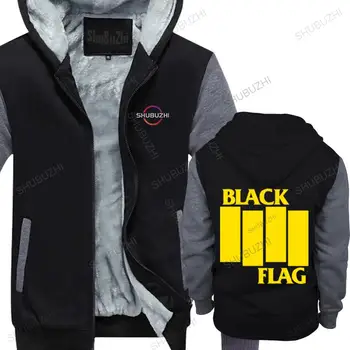 jaunu ieradās vīri melnā bieza rāvējslēdzēju modes pelēkā vārna ziemas Karoga Hoody unisex vīriešu kokvilnas gadījuma vilnas jaka hoodies sporta krekls