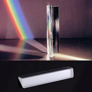 K9 Optiskā Stikla Pareizā Leņķī, Kas Atspoguļo Trijstūra Prizmu Mācību Gaismas Spektra