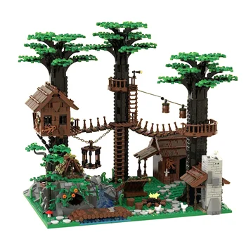 Km Forestmen Mītnē Modelis Pirmatnējā Meža Treehouse Celtniecības Blokus Uzstādīt 3092 Gab., Ķieģeļu Rotaļlietas Bērniem Dāvanas