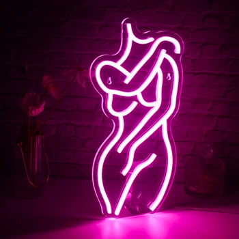 Lady Neona Zīme Rozā LED Sexy Lady Neona Sienas Dekori Sieviete iedegties Guļamistaba Cilvēks Alas Mājas Alus Bārs, Veikals, Viesnīca, Mājas Puse Dāvanas