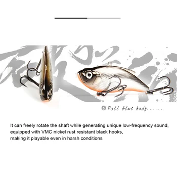 Luya Teaser Vib Vibrējošais 75mm 15g Mini Ilgi Liešanas Bucktails Bass Viltus Ēsmu, Saldūdens, Sālsūdens