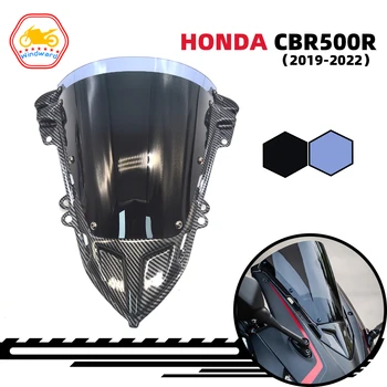 Motociklu Aksesuāri, oglekļa šķiedras priekšējā vējstikla deflektoru sporta sacīkšu vējstikla Honda CBR500R 2019 2020 Double bubble