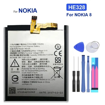 Nomaiņa Augstas Kvalitātes Mobilā Tālruņa Akumulators Nokia 8 Nokia8 N8 TA-1004 HE328 3030mAh Smartphon Baterijas