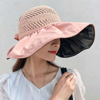 packable Sieviešu Golfa Teniss Riteņbraukšana Darbojas cepuri Skriešanas UPF50+ saulessarga cepures sievietēm, lieliem malām uv aizsardzību, saules cepure