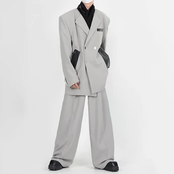 PFNW korejas Modes Vīriešu Uzvalku Komplekti Sarža Izšūšanas Krāsu Vīriešu Ikdienas Žakete, Kaklasaite Wied Kāju Bikses Līdz 2023. gada Rudenī Šiks Jaunu 28W1819