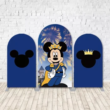 Royal Blue Mickey Mouse Arkas Fona Segtu Sienas Princis Zēns Pirmās Dzimšanas Dienas Svinības Apdare Piegādes Fona Baby Duša