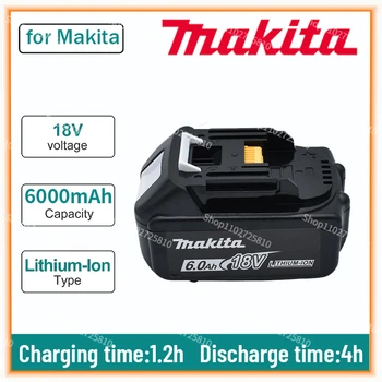 Sākotnējā 18V, Makita 6000mAh Litija jonu Akumulators 18v, urbto Rezerves Baterijas BL1860 BL1830 BL1850 BL1860B