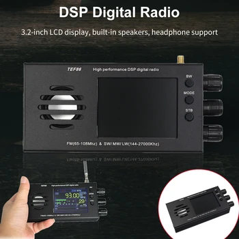 TEF6686 DSP Radio Uztvērējs FM(65-108Mhz)&SW/MW/LW(144-27000Khz) Digitālo Radio ar Akumulatoru, 3.2 Collu LCD Portatīvo Īsviļņu Radio