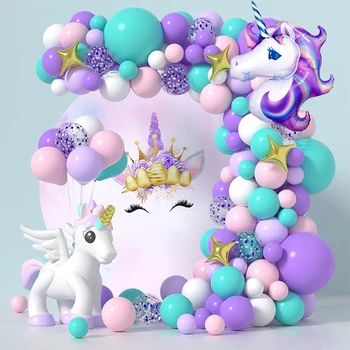 Unicorn Balonu Vainags Arku Komplekts Unicorn Puse Rotājumi, Zēns, Meitene, Dzimšanas Dienu, Bērnu Dušas Kāzu Svinības Piegādēm