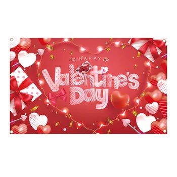 Valentīna Dienas Fons Banner Mīlestības Sirds Puse Rotājumi Fotogrāfijas Fona Valentīna Diena 71X 43.3 Collu Viegli Izmantot