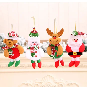 Ziemassvētku Auduma Lelle Kulons DIY Ziemassvētku Dāvanu, Santa Briedis Lācis Sniegavīrs Kuloni par Ziemassvētku Eglītes Mājas Rotājumi