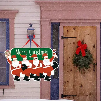 Ziemassvētku Sagaidīšanas Zīme, Santa Claus Hanging signāls Svētku Santa Klauss, Ziemassvētku Durvju informatīvās Iekštelpu Āra Rotājumiem Priekšpusē