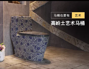 Zilā un Baltā Porcelāna Ķīniešu Mākslas Keramikas Tualetes Saimniecības Tualetes Sifons Sūkņu Parasto Tualetes